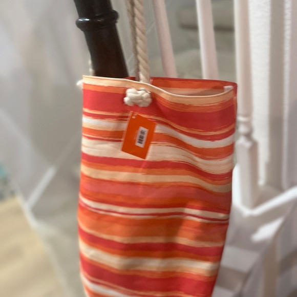 Ulta Striped Orange and Red Tote Bag - Picture 10 of 12